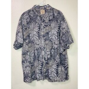 Red Head Brand Mens 3XL Tropical Hawaiian Leaf Print Cotton Button Down Shirt